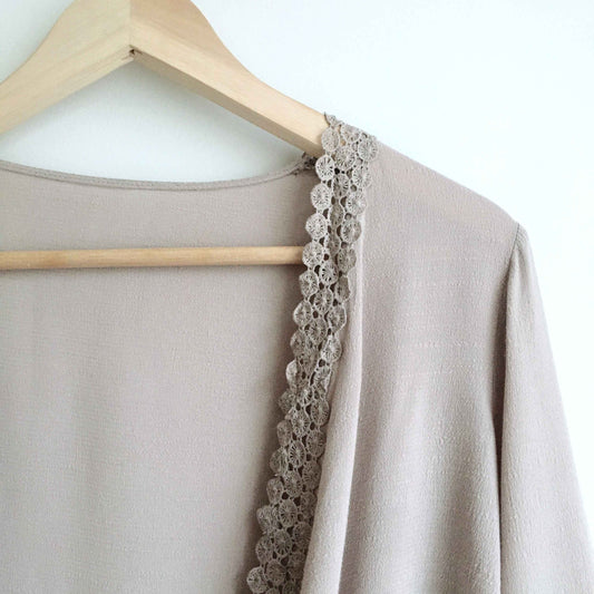 LoveRiche embroidered lace boho wrap top - size Medium