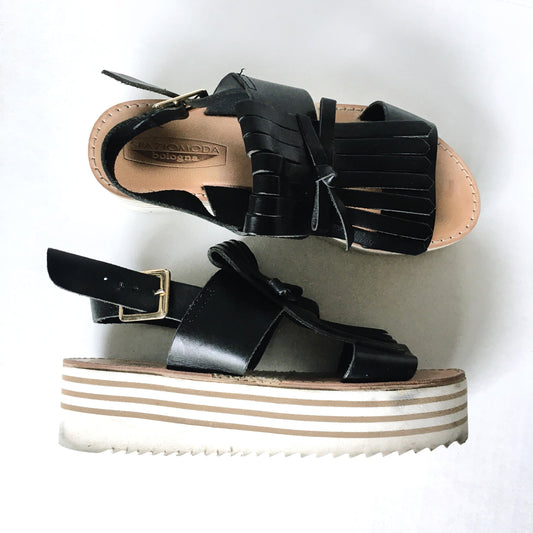 Spazimoda Bologna Leather Platform Sandals - size 8