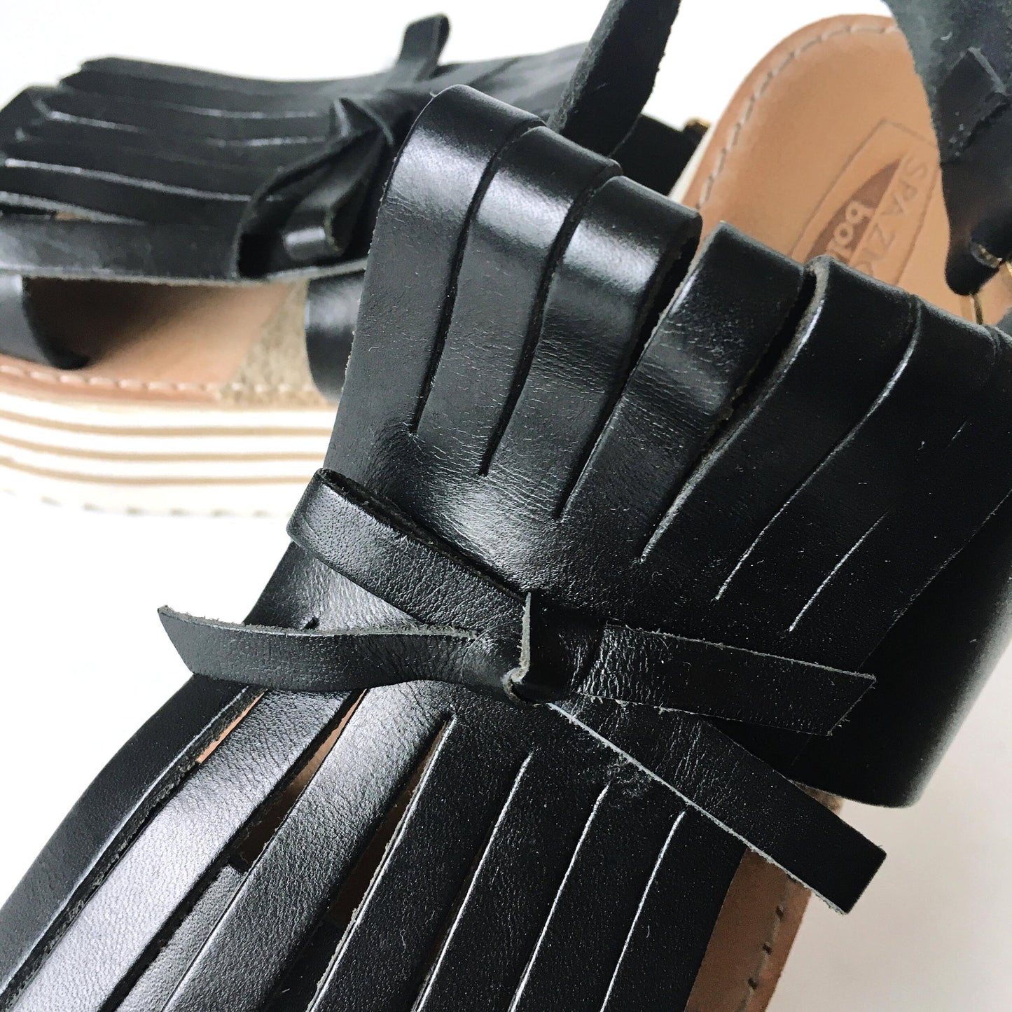 Spazimoda Bologna Leather Platform Sandals - size 8