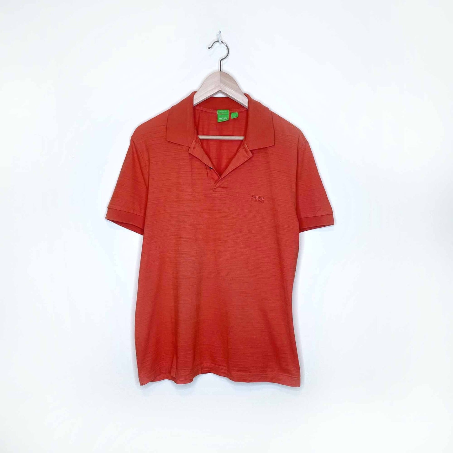 boss hugo boss women's orange polo shirt - size large