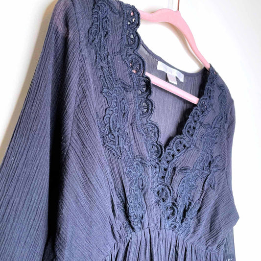 boston proper lace trimed boho summer dress - size xs