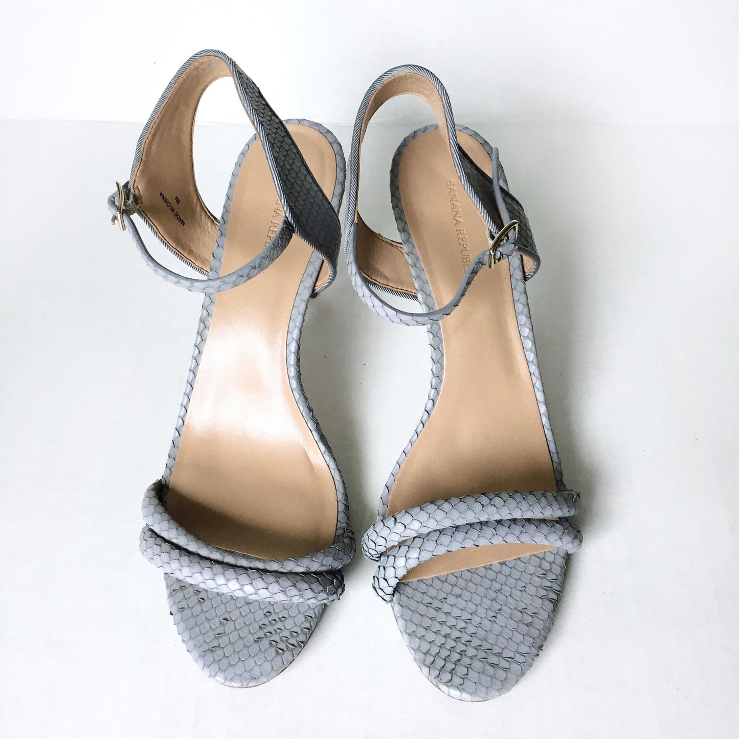 Banana Republic Python Ankle Strap Heels - size 8
