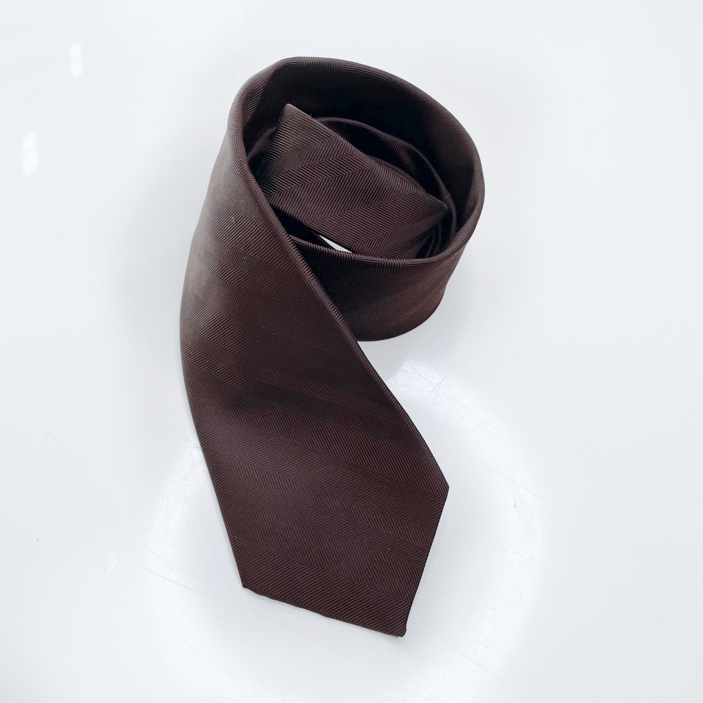 vintage ysl brown silk tie
