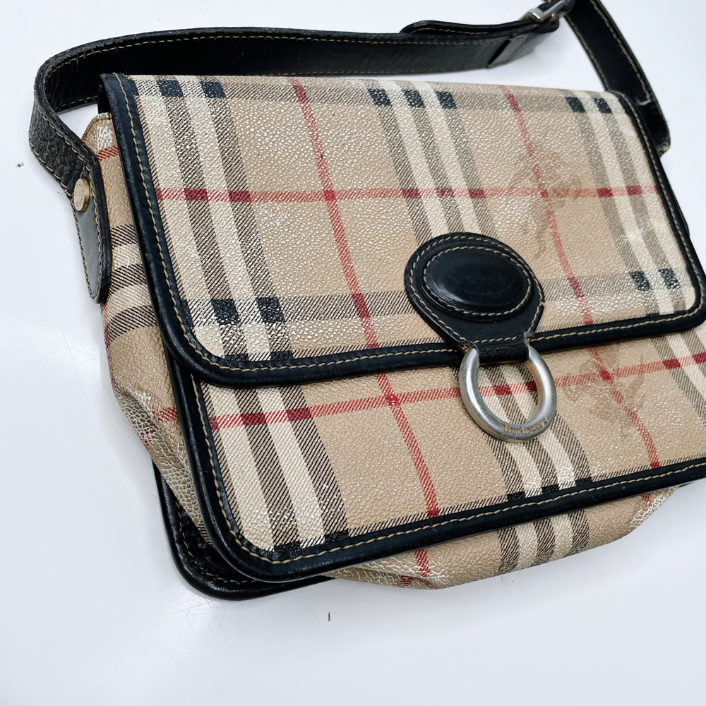 vintage burberrys nova check cross body bag