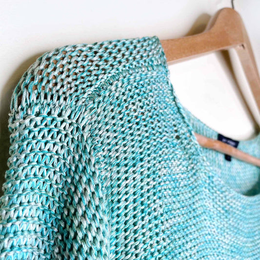 burberry green heather silk-wool knit sweater - size small