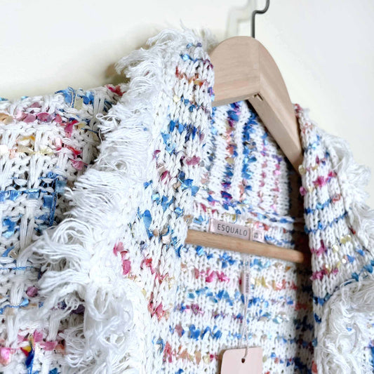 nwt esqualo multi colour fringes cardigan - size small