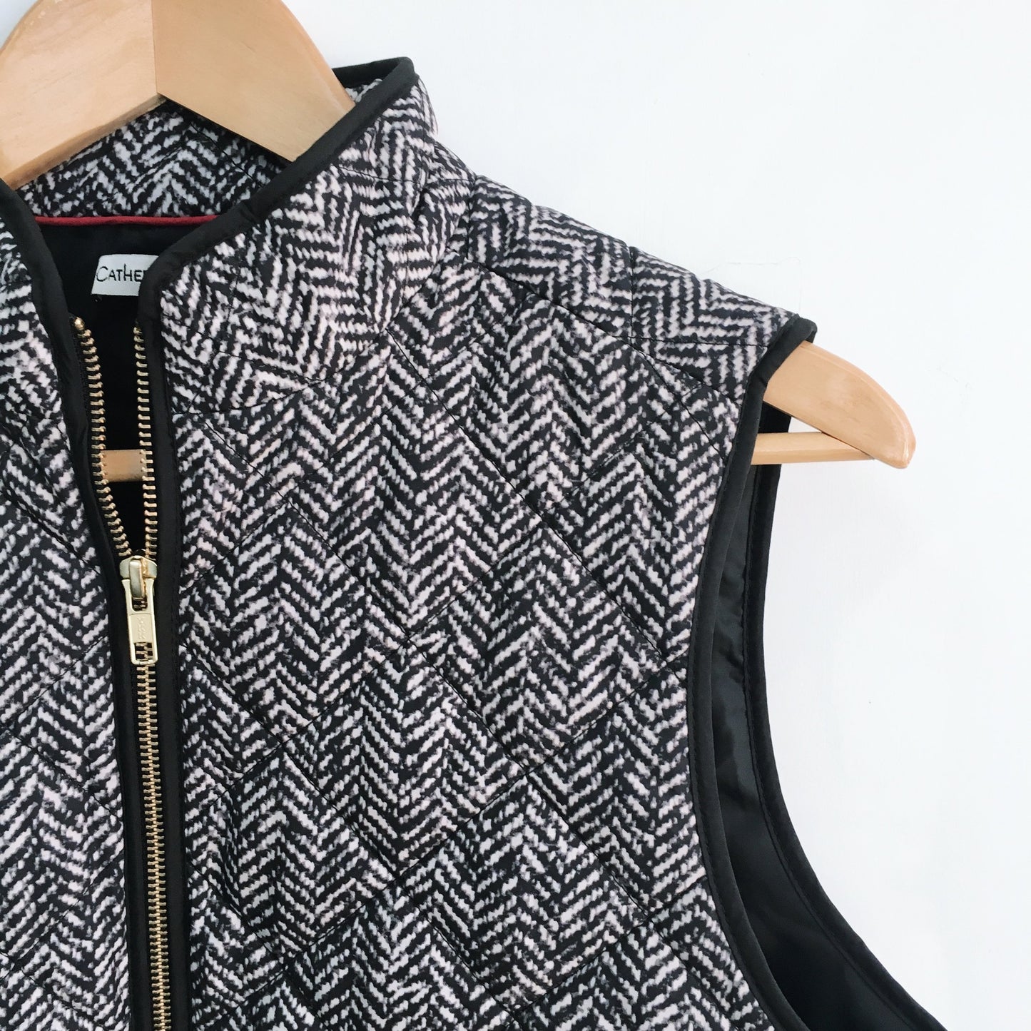 Catherine Malandrino Herringbone Quilted Vest - Size Small