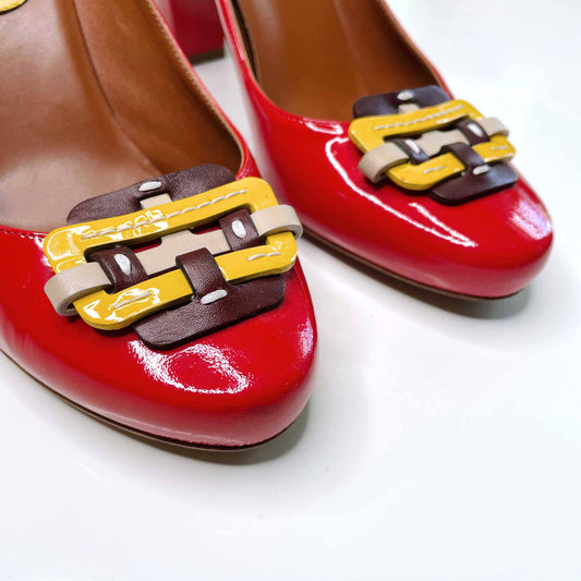 céline red patent leather pumps - size 38.5