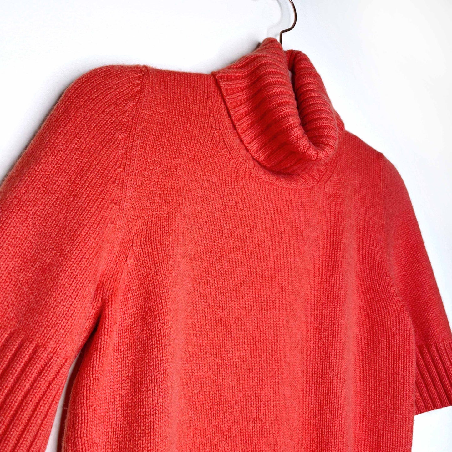 céline orange short sleeve cashmere turtleneck - size small