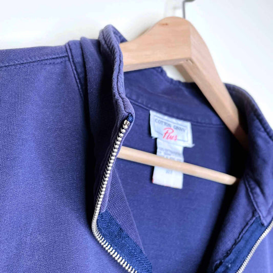 vintage cotton ginny plus 1/4 zip pullover sweatshirt - size medium