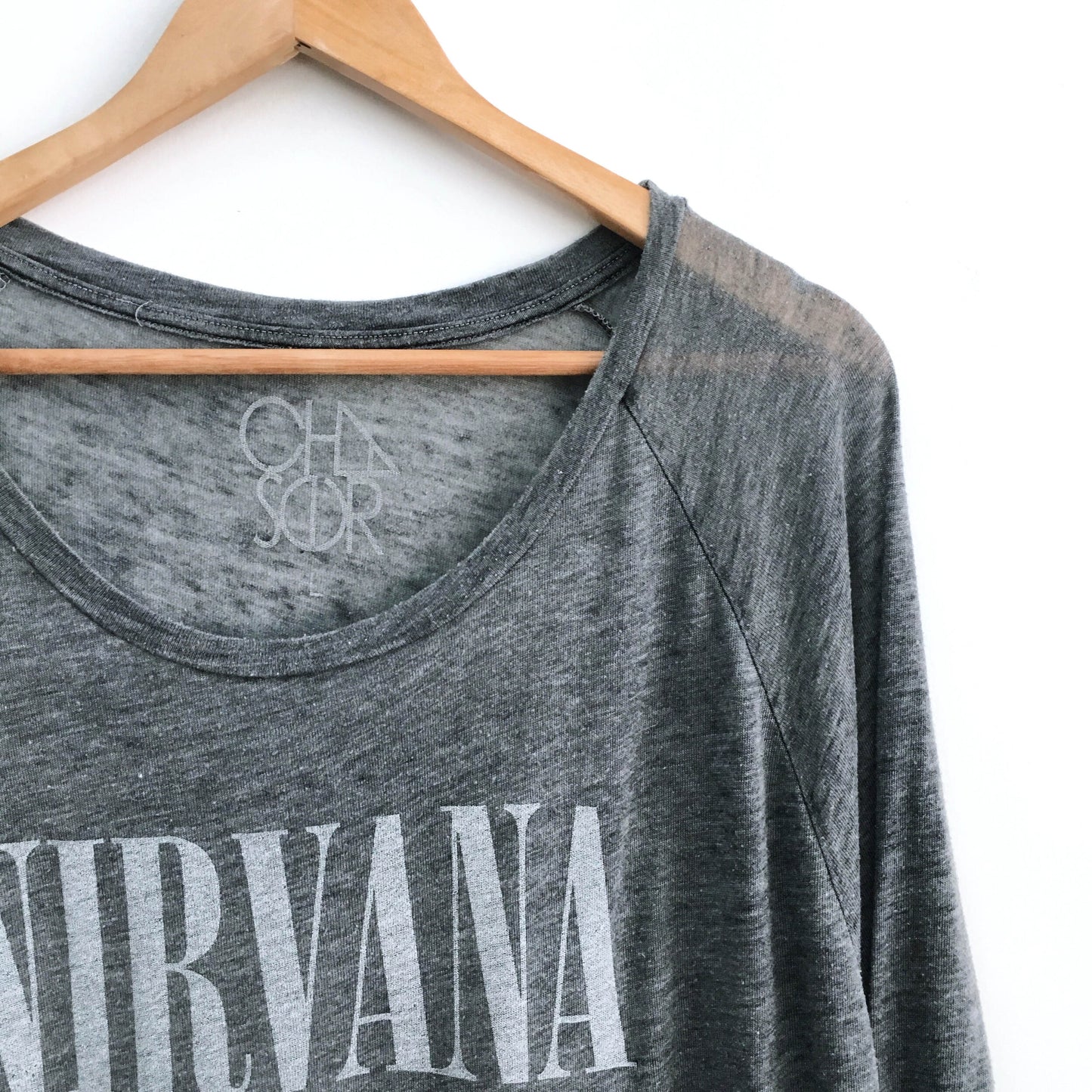 Chaser LA Nirvana Slouchy Burnout Tee - size Large
