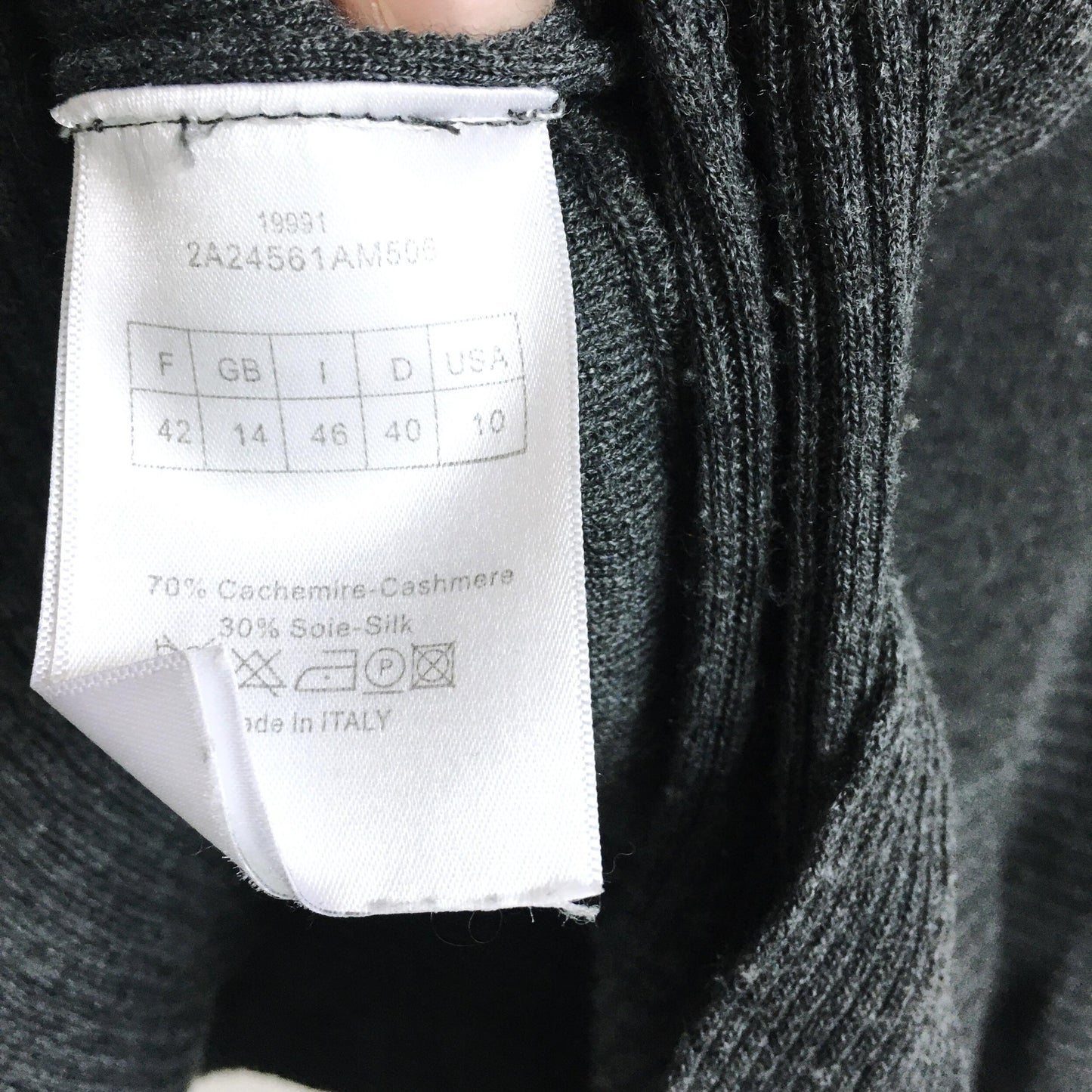 Christian Dior cashmere-silk peplum hem crewneck sweater - size 10 US