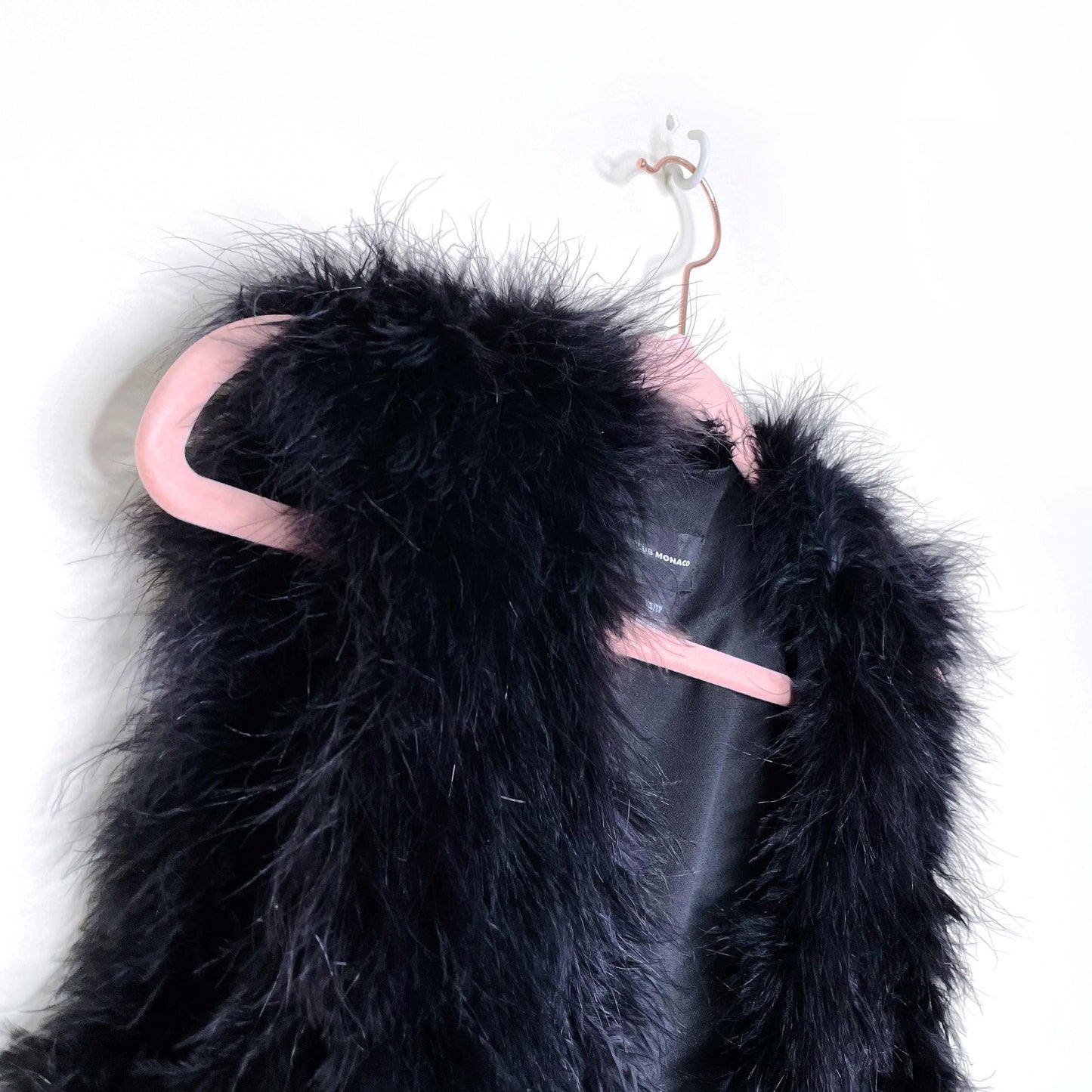 club monaco black violet feather vest - size xs