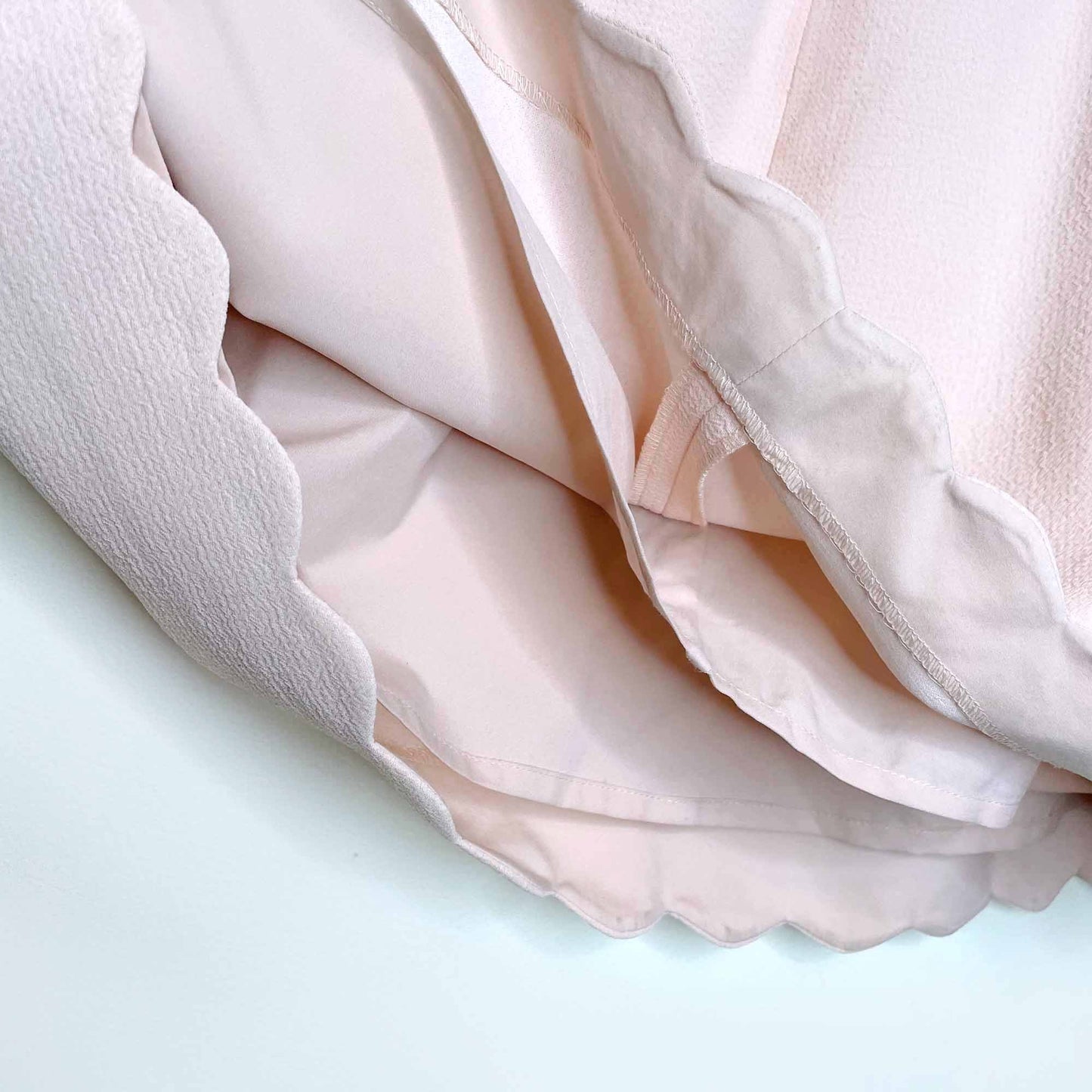 club monaco peach hanne crepe skirt with scallop hem - size 4