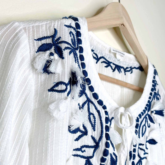 club monaco atashia boho peasant blouse - size small
