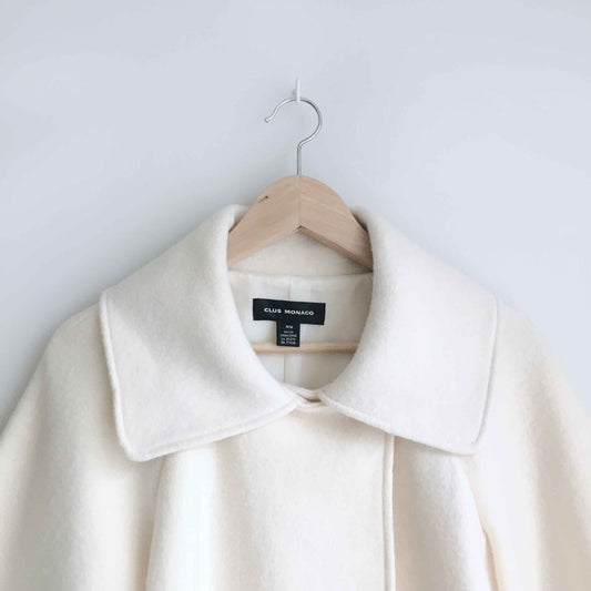 Club Monaco cropped wool belted cape jacket - size Medium