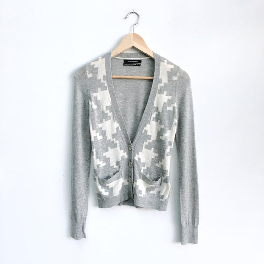 Club Monaco Cashmere-blend Houndstooth Cardigan - size xs