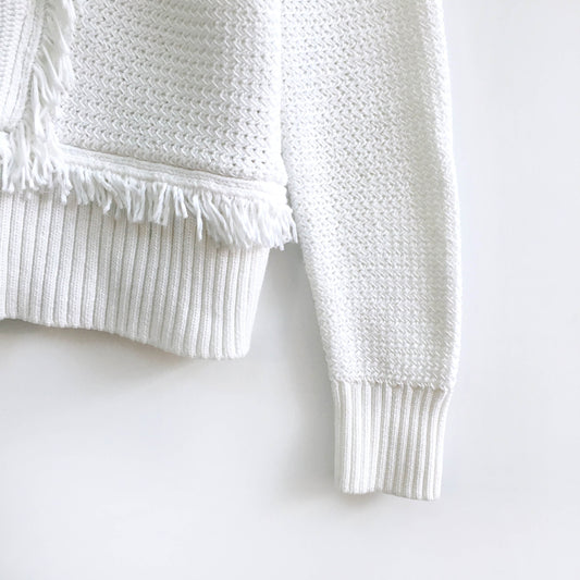 Club Monaco Martuska Fringe Sweater - size Medium