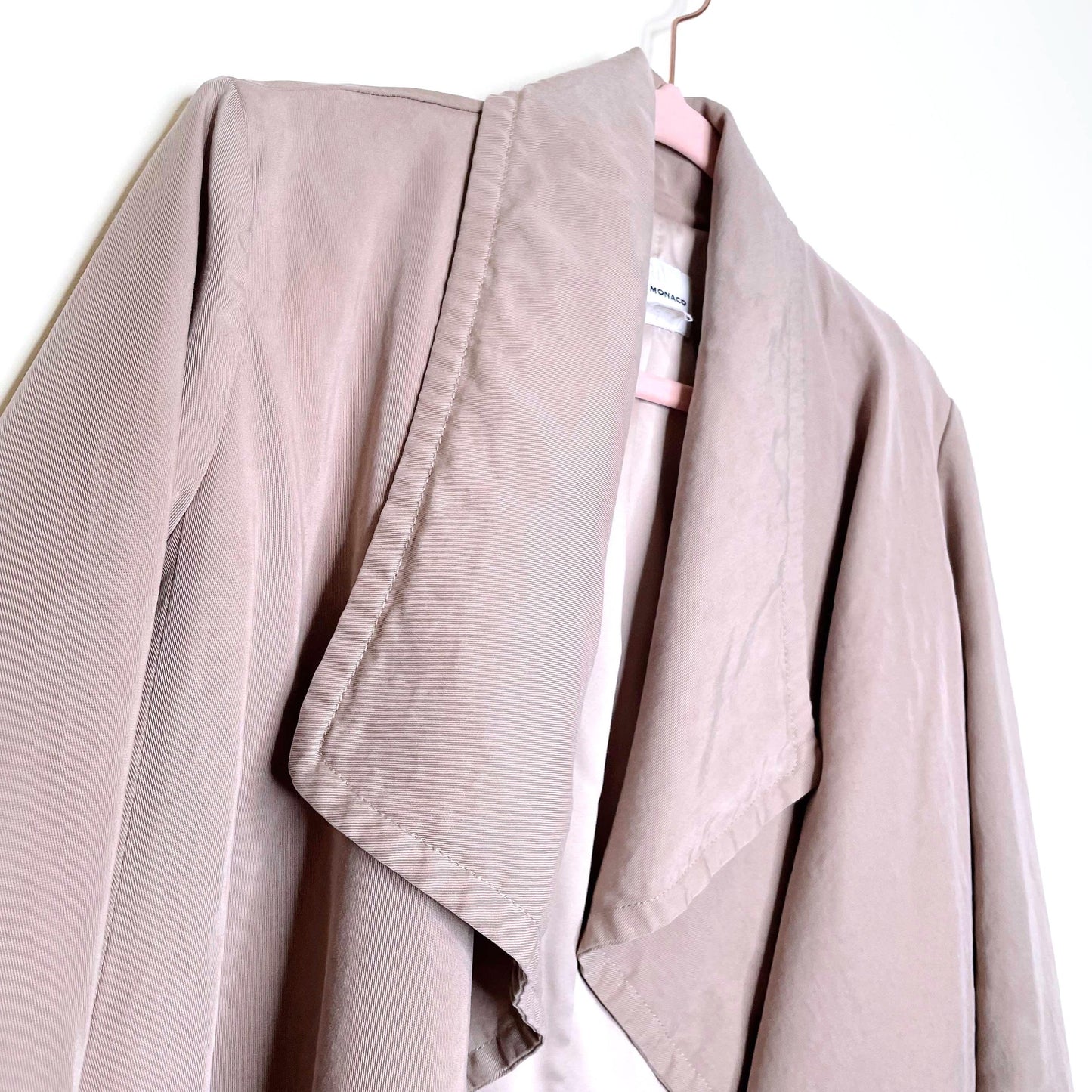 club monaco tan kartuska open trench coat - size xs