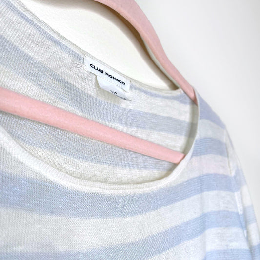 club monaco linen striped lightweight sweater - size small