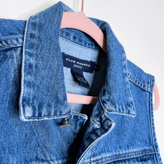 vintage 90s club monaco denim vest - size small