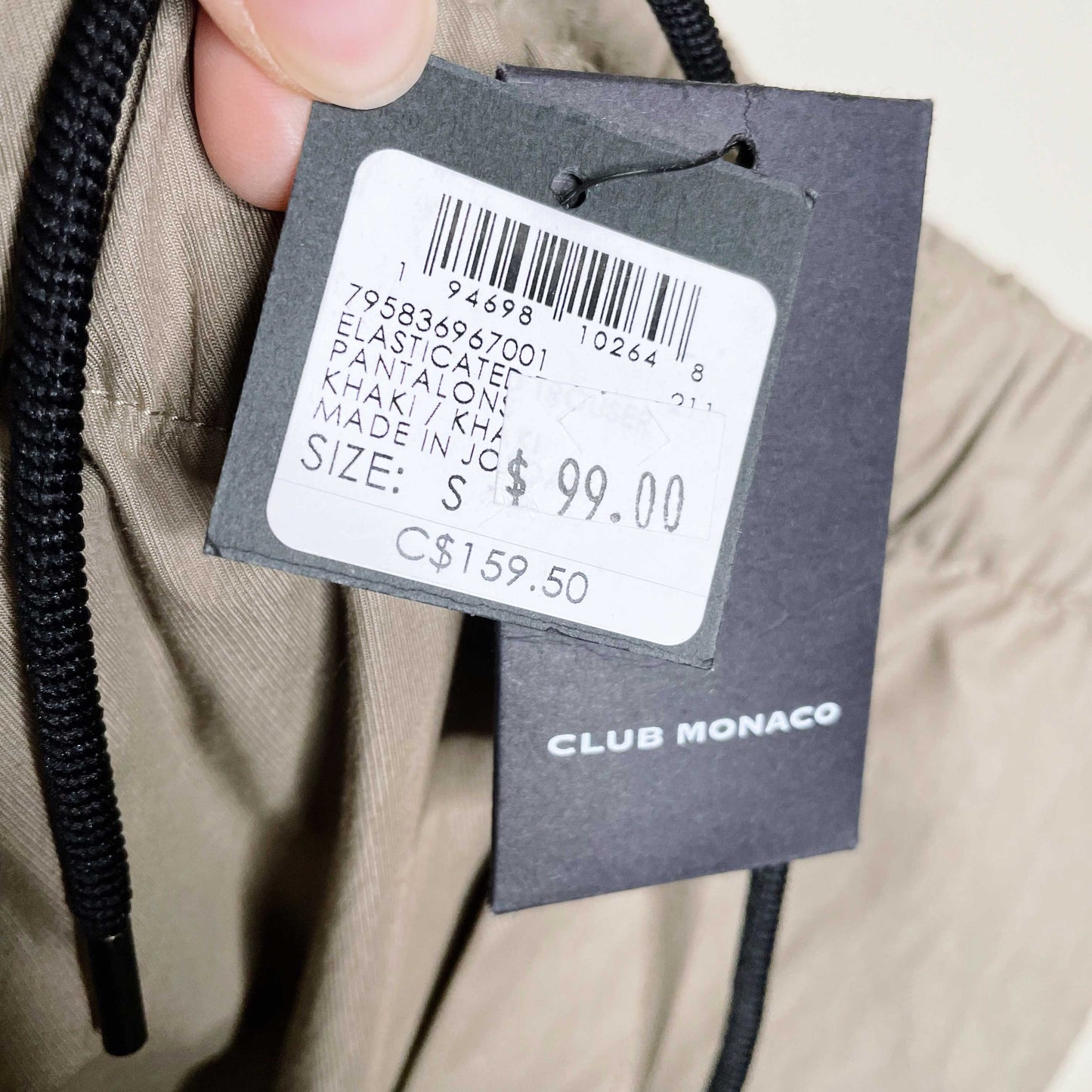 club monaco men's elasticated trouser pants - size small