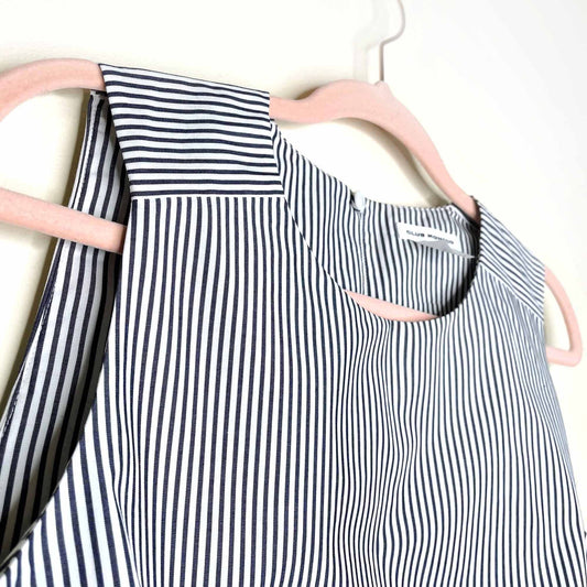 club monaco tillard striped tie front crop top - size small