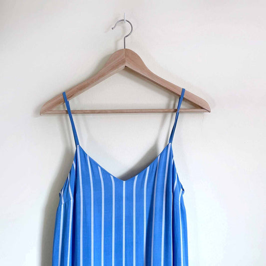 club monaco blue stripe sarana slip dress - size 00