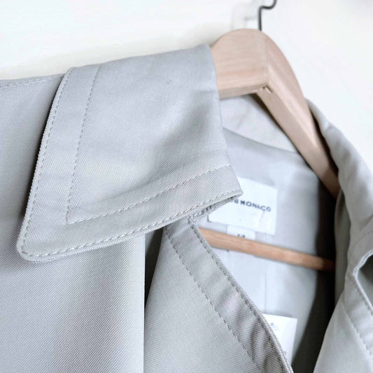 nwt club monaco belted ealdyn trench in sage green - size small