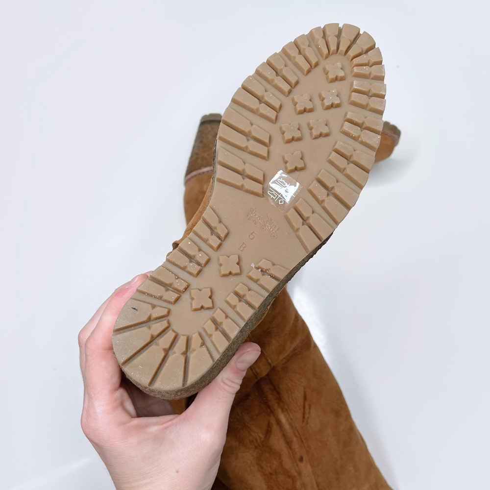 coach keely shearling wedge knee high boots - size 5