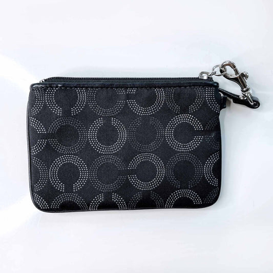 coach black c print madison wristlet