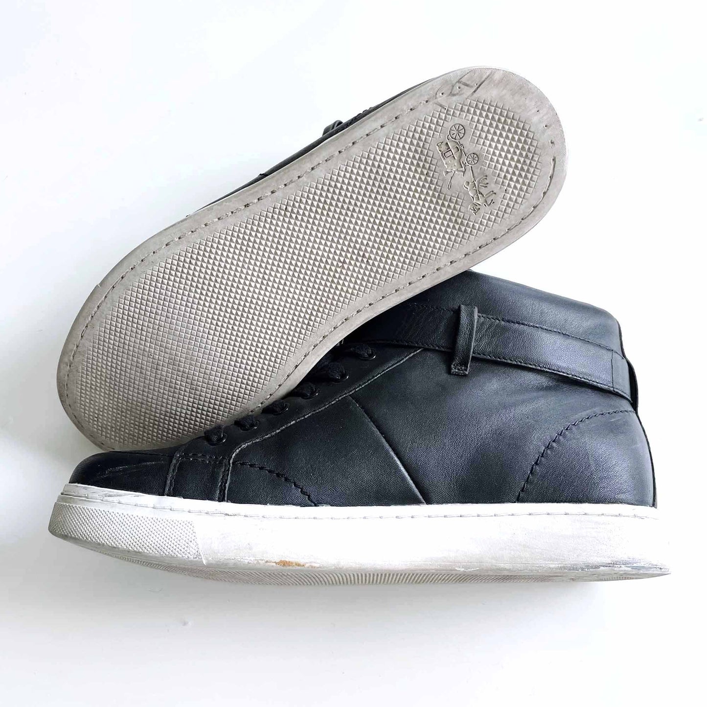 coach black leather richmond high top buckle sneakers - size 8.5