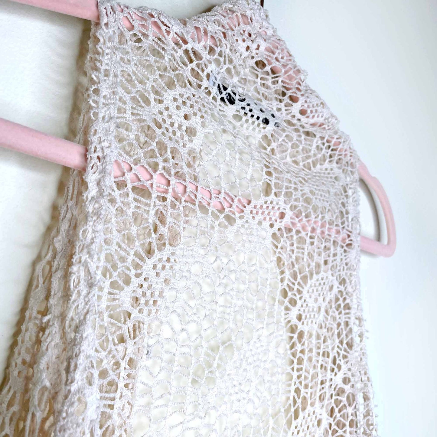 coco & tashi crochet boho waterfall vest - size medium