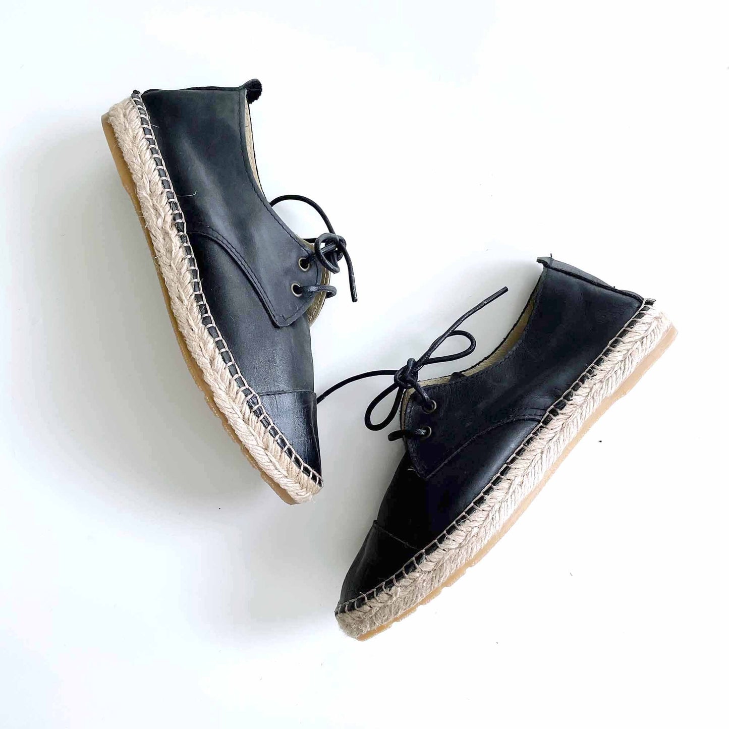 nwot david tyler leather lace up espradilles - size 36