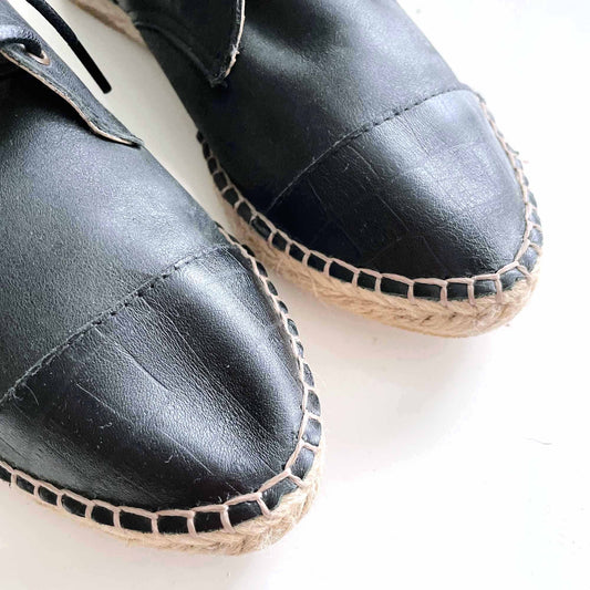 nwot david tyler leather lace up espradilles - size 36