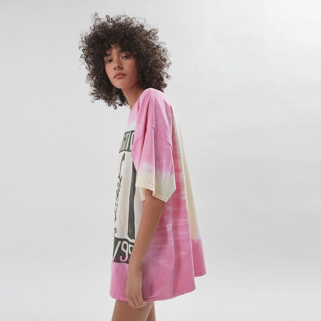 UO day rolling stones 94/95 tour tie dye oversized tee - size sm/med