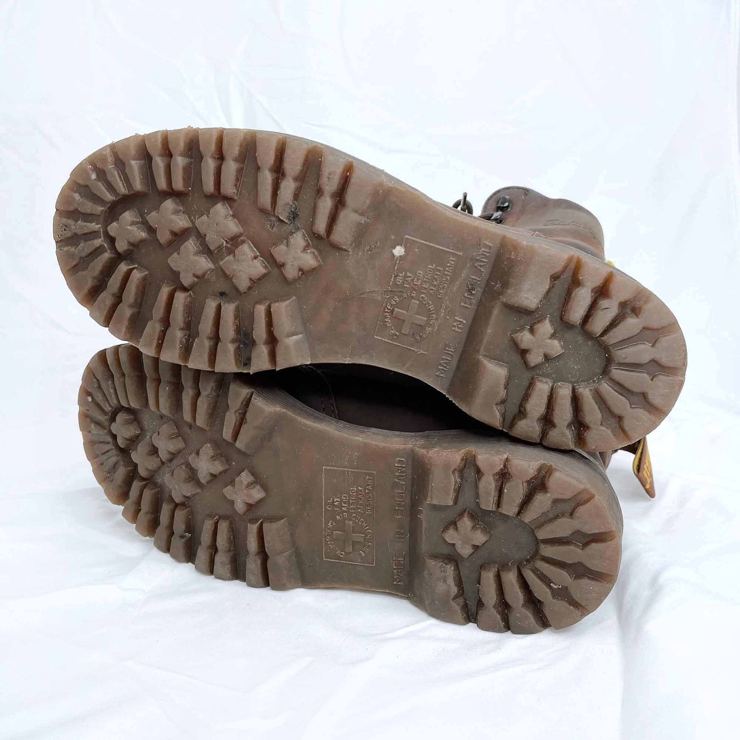 vintage rare 6 eye 5 hook doc martens grunge brown boots - size 7M