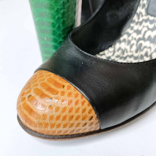 dries van noten colour block python pumps - size 36.5