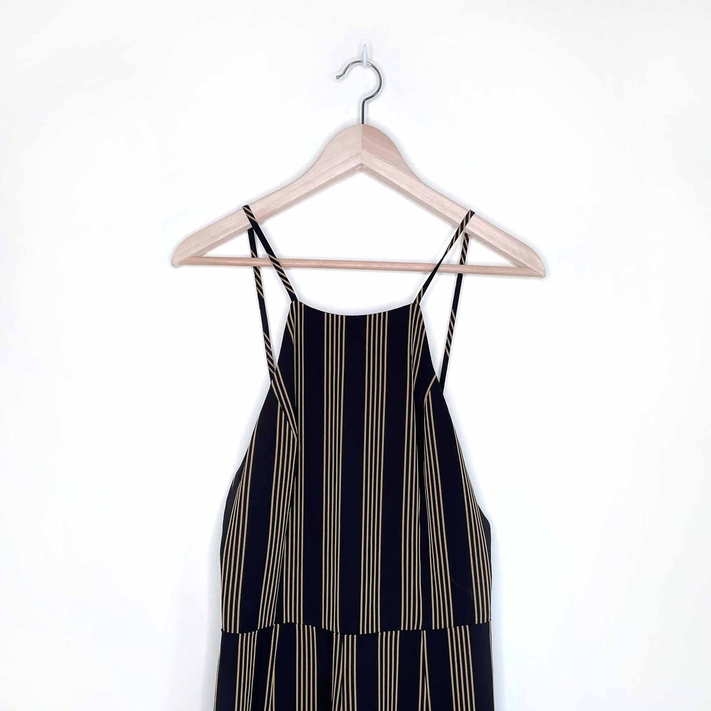 dynamite high neck low back striped jumpsuit - size xs