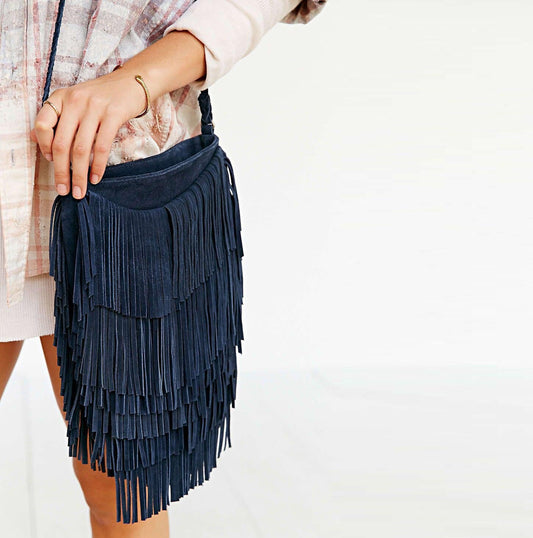 UO Ecote suede layered fringe festival crossbody