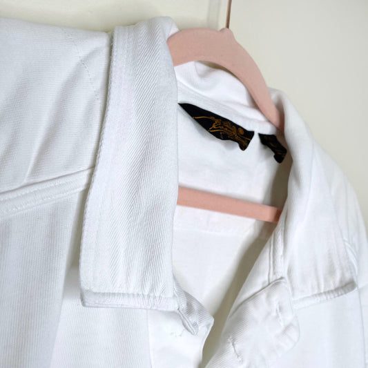 vintage eddie bauer rugby polo shirt with reinforced shoulders - size xl