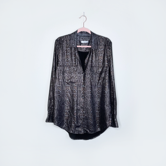 equipment femme dark metallic snakeskin blouse - size small