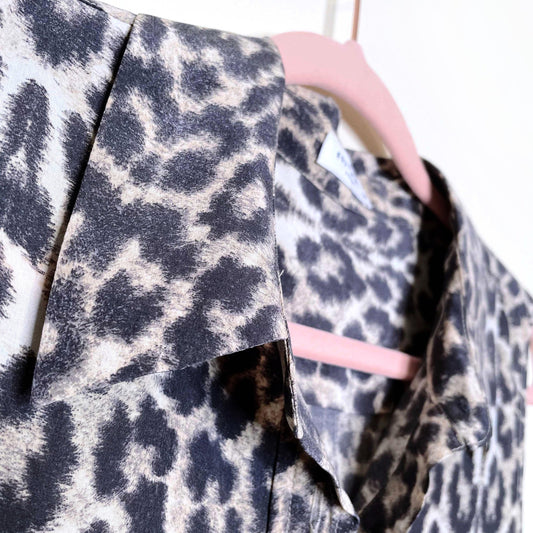 equipment femme arctic leopard silk sleeveless shirt dress - size small