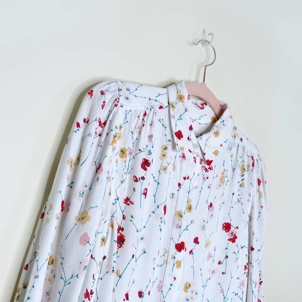 equipment femme white marcility floral blouse - size xs