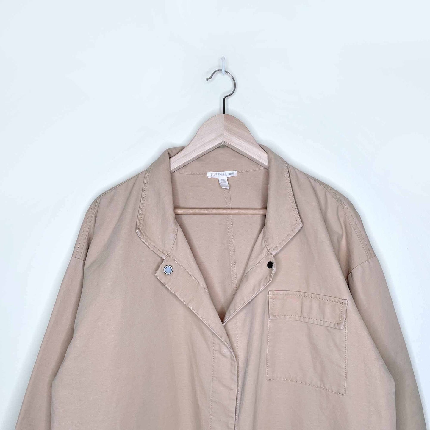 eileen fisher organic cotton hemp utility jacket - size medium