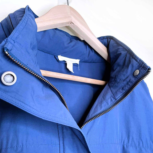 eileen fisher organic cotton anorak jacket with hideaway hood - size medium