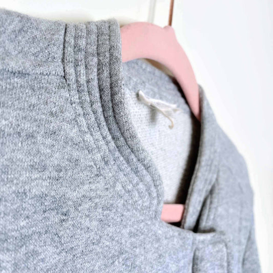 eileen fisher petite grey sweatshirt moto jacket - size medium P