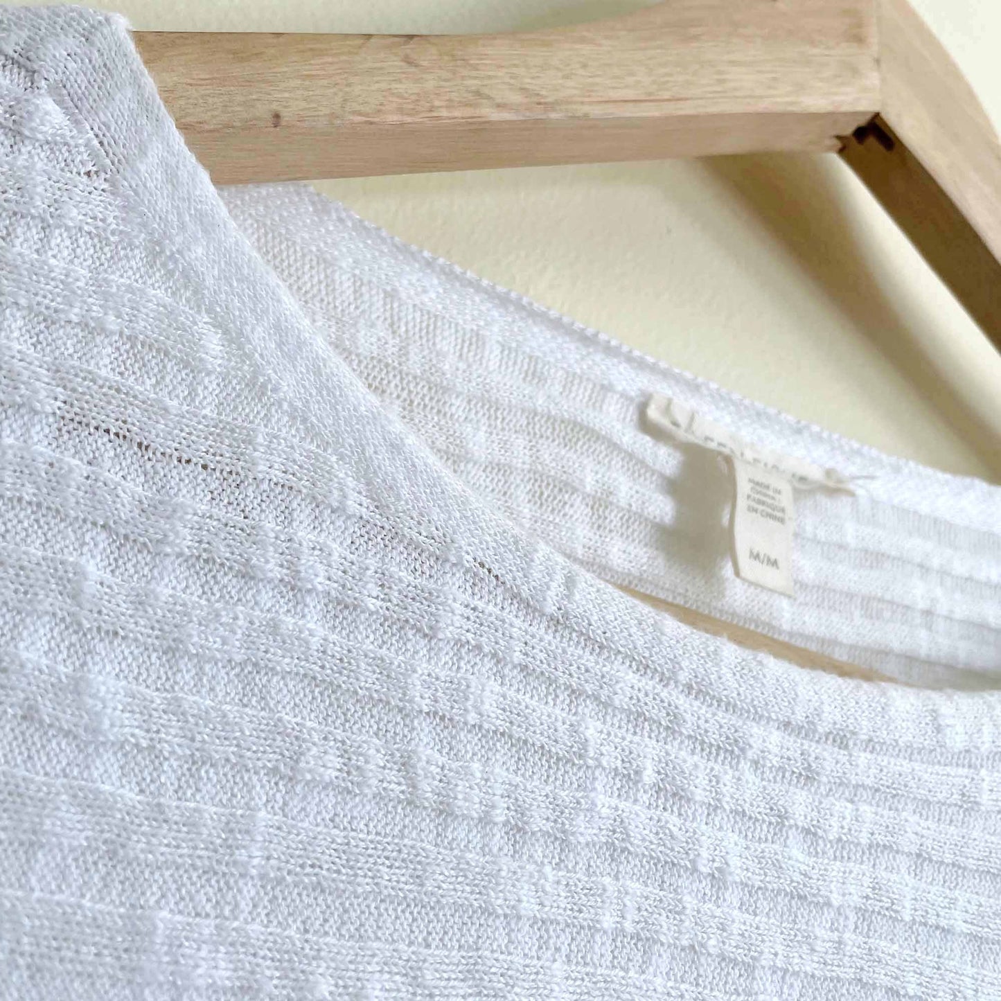 Eileen Fisher organic linen-cotton ribbed tee - size Medium