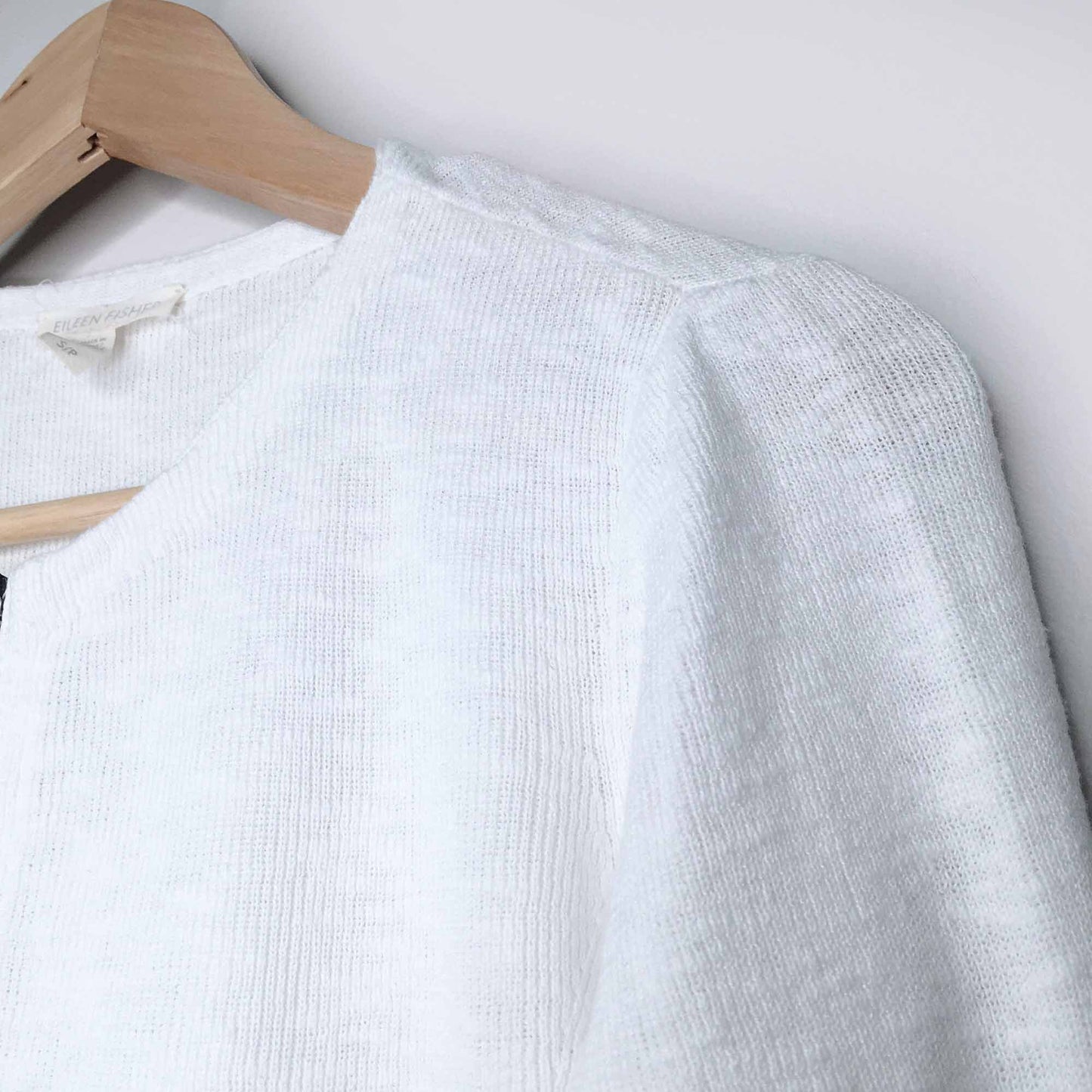 Eileen Fisher organic linen-cotton zip cardigan - size Small