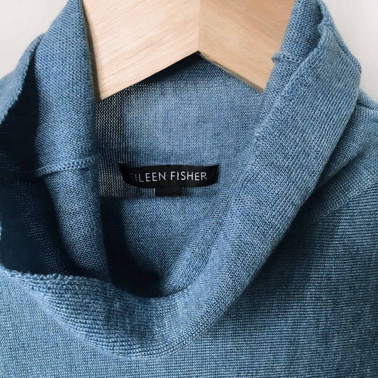 Eileen Fisher tencel-merino wool swing turtleneck - size Small